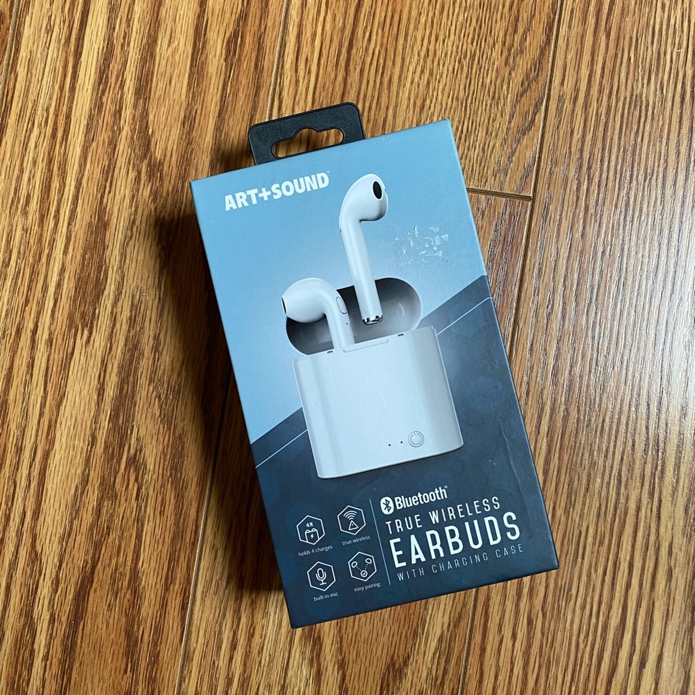 ART + SOUND BLUETOOTH TRUE WIRELESS EARBUDS WITH CHARGING CASE NEW